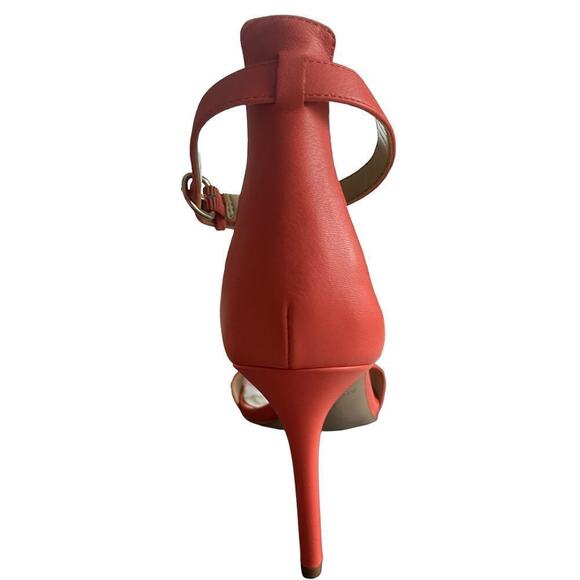 Ann Taylor Elly Leather Stiletto Heeled Sandals Bright Calypso Like New Size 7 - Picture 7 of 11